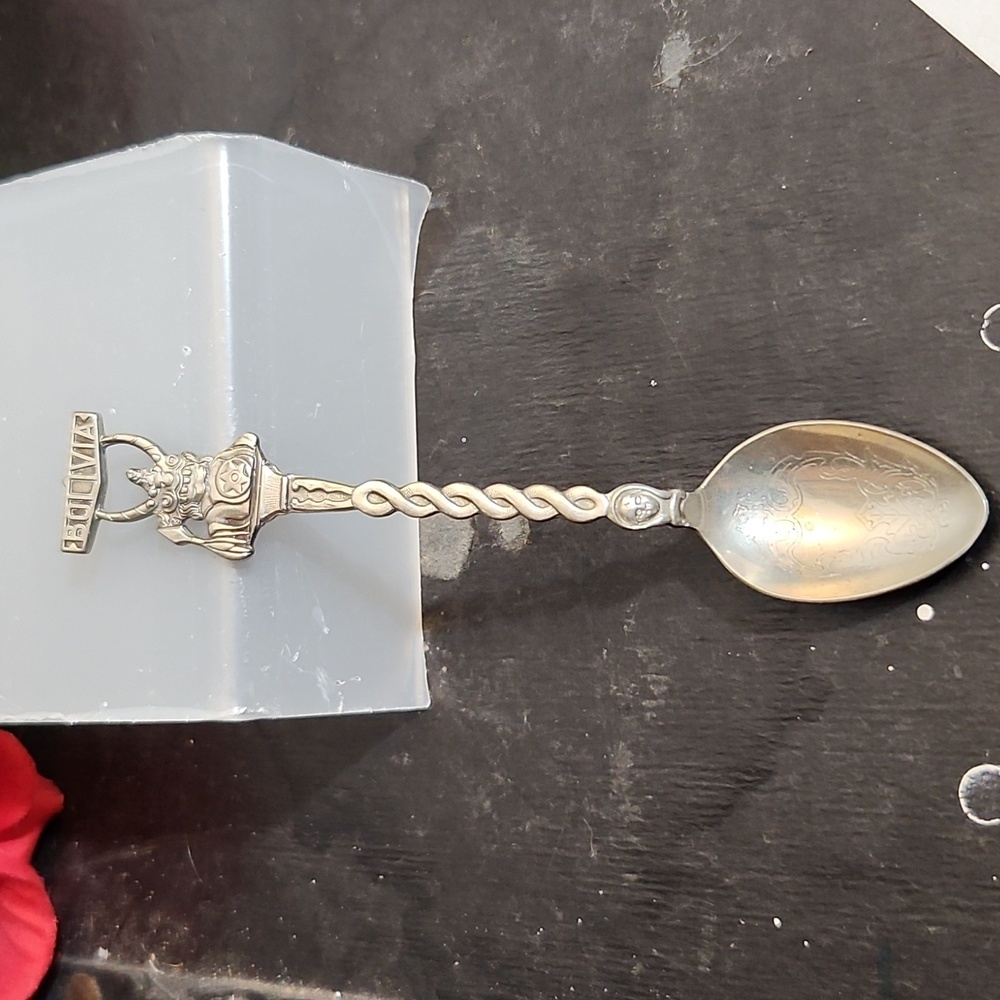 Single Colletors Spoon Silver Colored Bolivia Souvenir